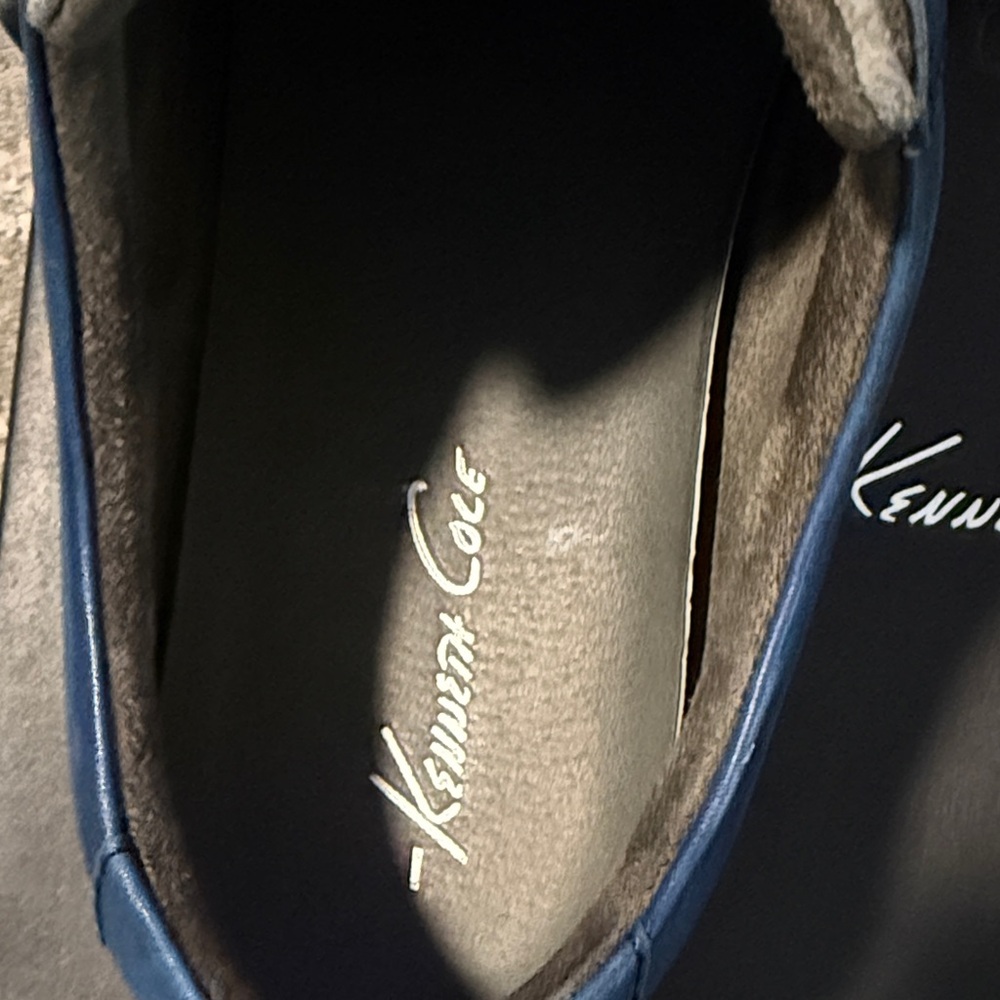 Kenneth Cole Men's Blue Leather & Gray Suede Shoes - Picture 2 of 10